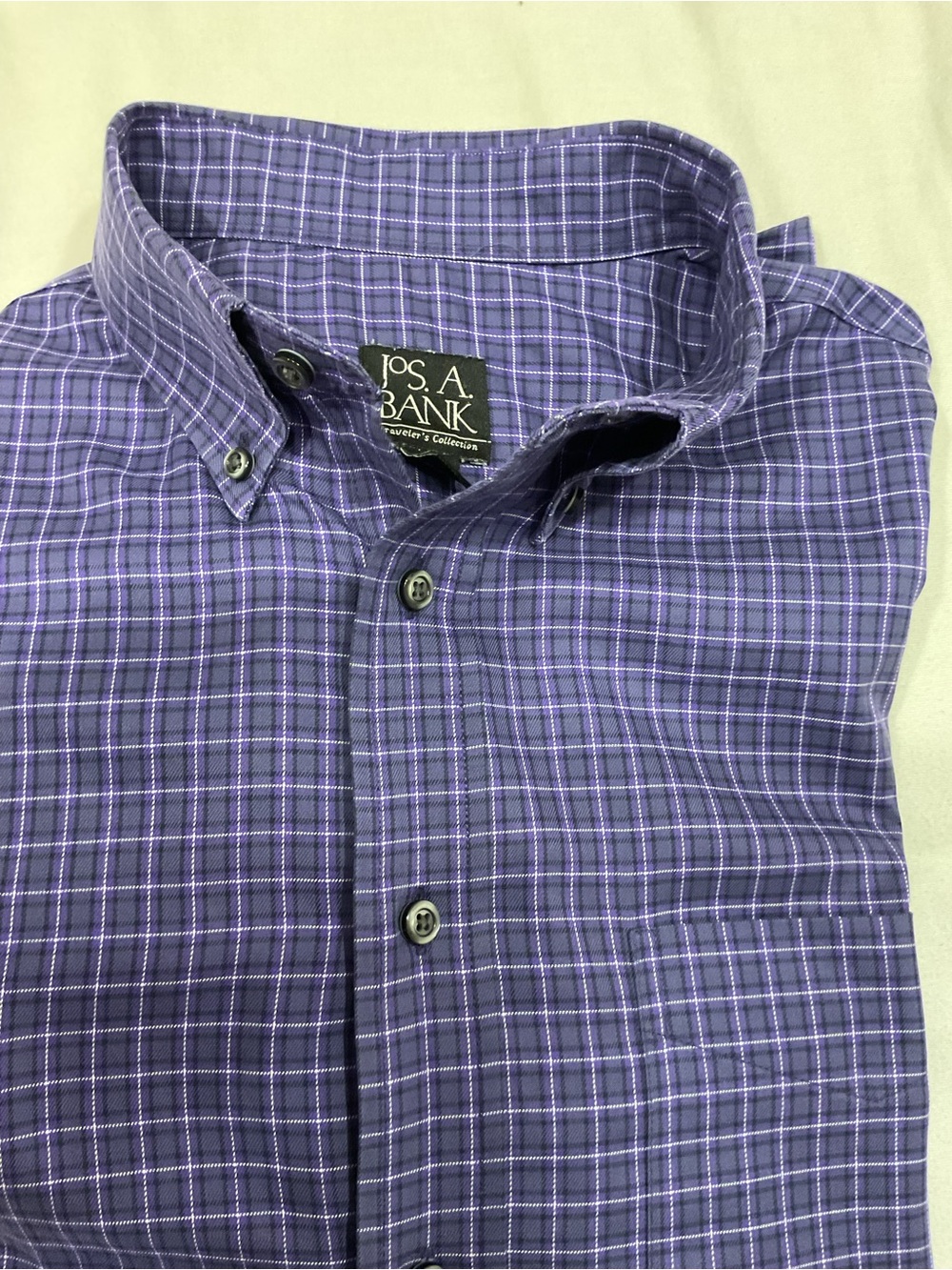 Jos. A. Bank Purple Plaid Button-Down Shirt